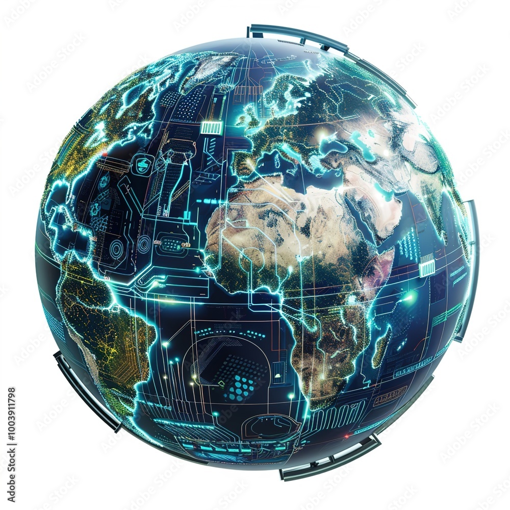 world future technology isolated on white 