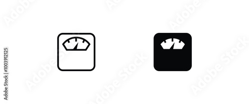 Scales. Weight, Floor diet scales icon Fitness. Weightloss, healthcare line and flat icons set, editable stroke isolated on white, linear vector outline illustration, symbol logo design style