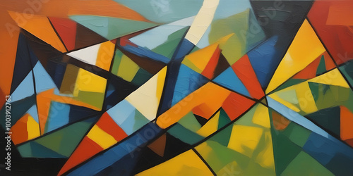 Art background, Cubism styl...