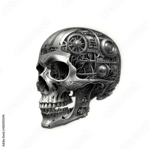 Human head skull. Isolated ...