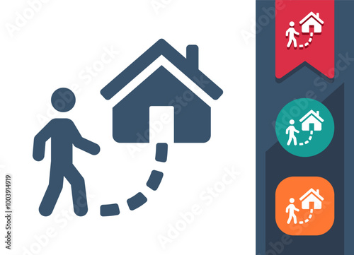 Going Home, Coming Home, Man Walking Icon