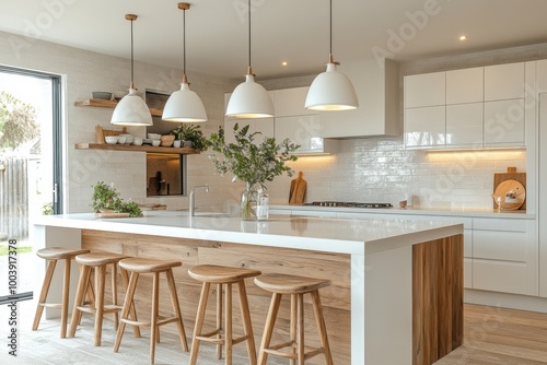 nordic kitchen lighting, brighten up your kitchen with scandinavian-style lighting white pendant lamps and wood touches for a fresh, airy feel photo