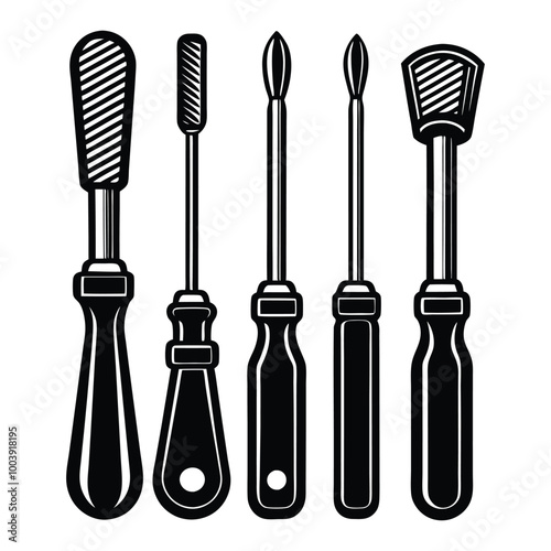 set of screwdrivers vector illustration