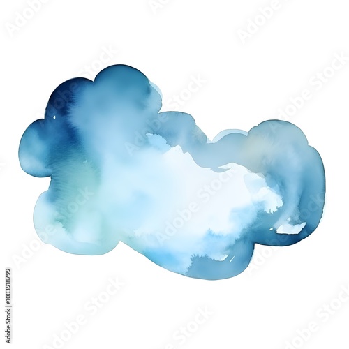 Ethereal Watercolor Clouds Floating in Soft Blue Sky Background