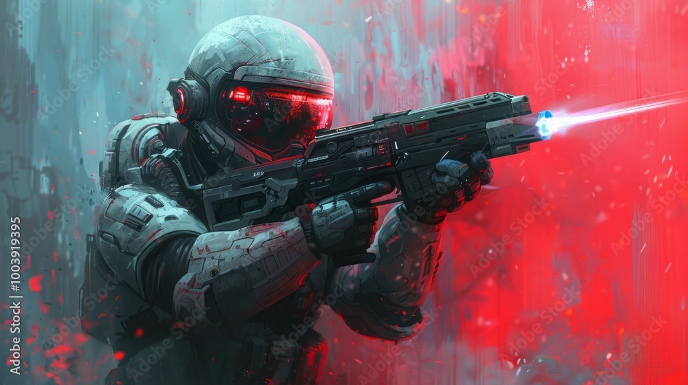 Sci-Fi Soldier with Laser Weapon Sci-Fi Soldier with Laser Weapon