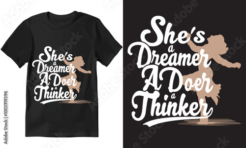 Motivational Typography T-Shirt: Dreamer, Doer, Thinker Design