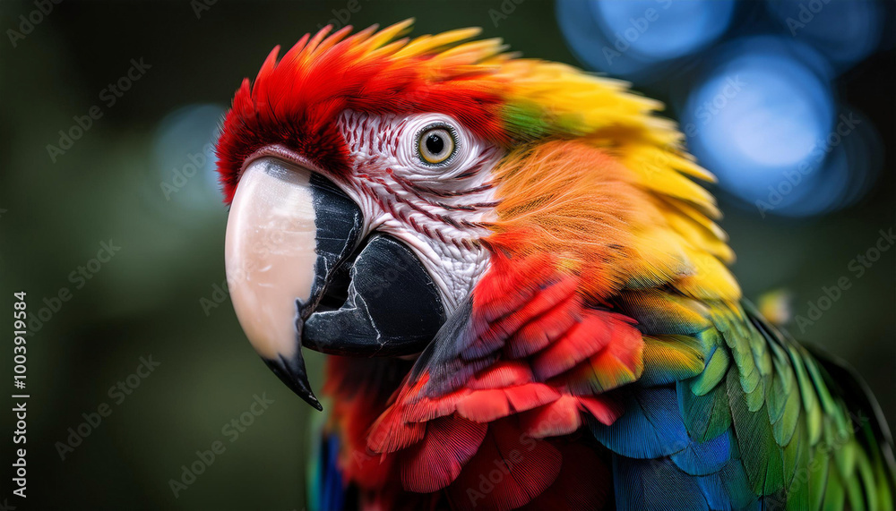 Obraz premium a Colorful Parrot, Showcasing Its Vibrant Feathers and Exotic Appeal
