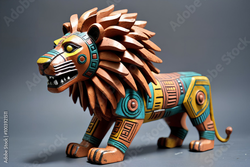 Papier mache lion figurine....