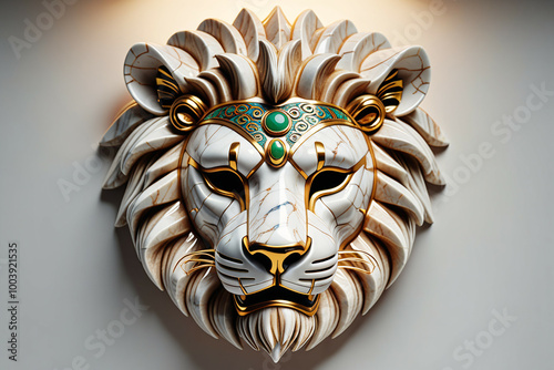 Lion mask. Digital illustra...