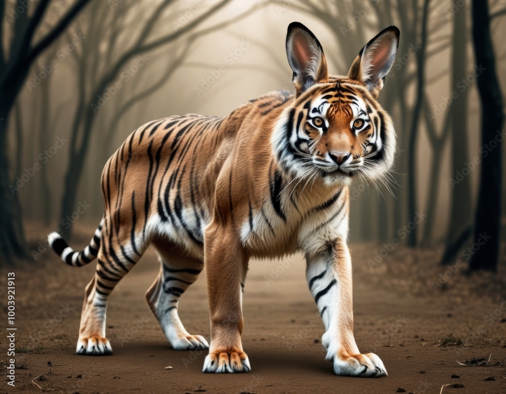 Fototapeta premium Hybrid animal between tiger and Hare.