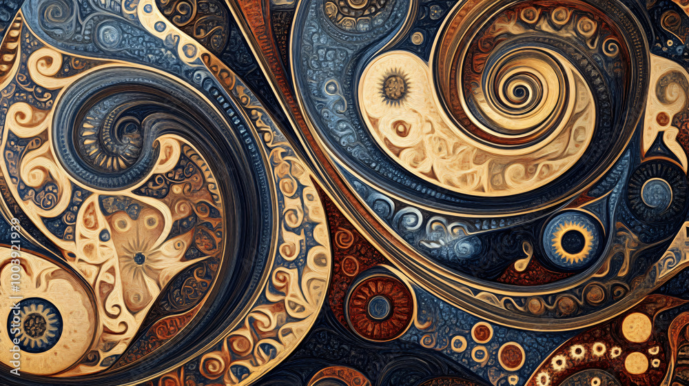 An intricate paisley pattern with flowing lines and rich colors. An intricate paisley pattern with flowing lines and rich colors.
