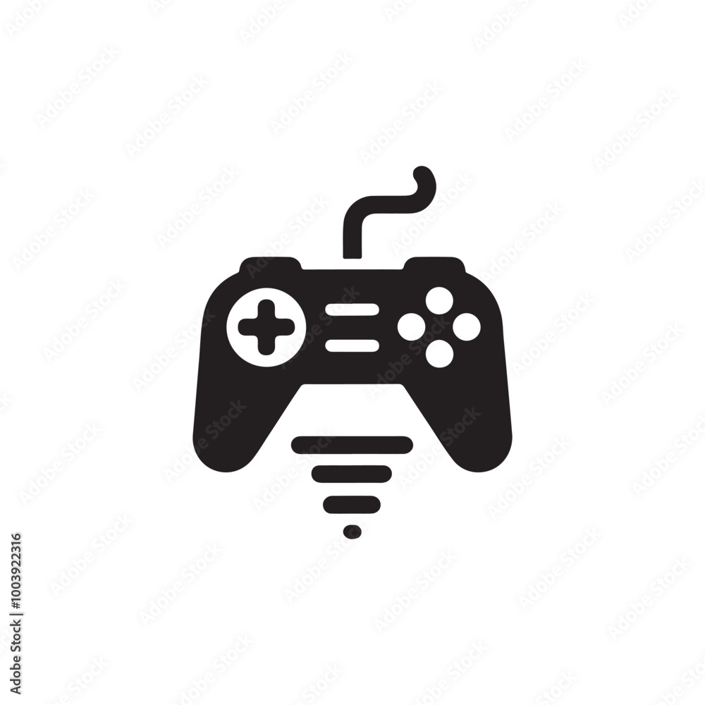 Innovative Game Controller Silhouette Icon: Sleek Joystick Vector for Digital Marketing, Esports Branding, and Gaming-Related Creative Projects Innovative Game Controller Silhouette Icon: Sleek Joystick Vector for Digital Marketing, Esports Branding, and Gaming-Related Creative Projects