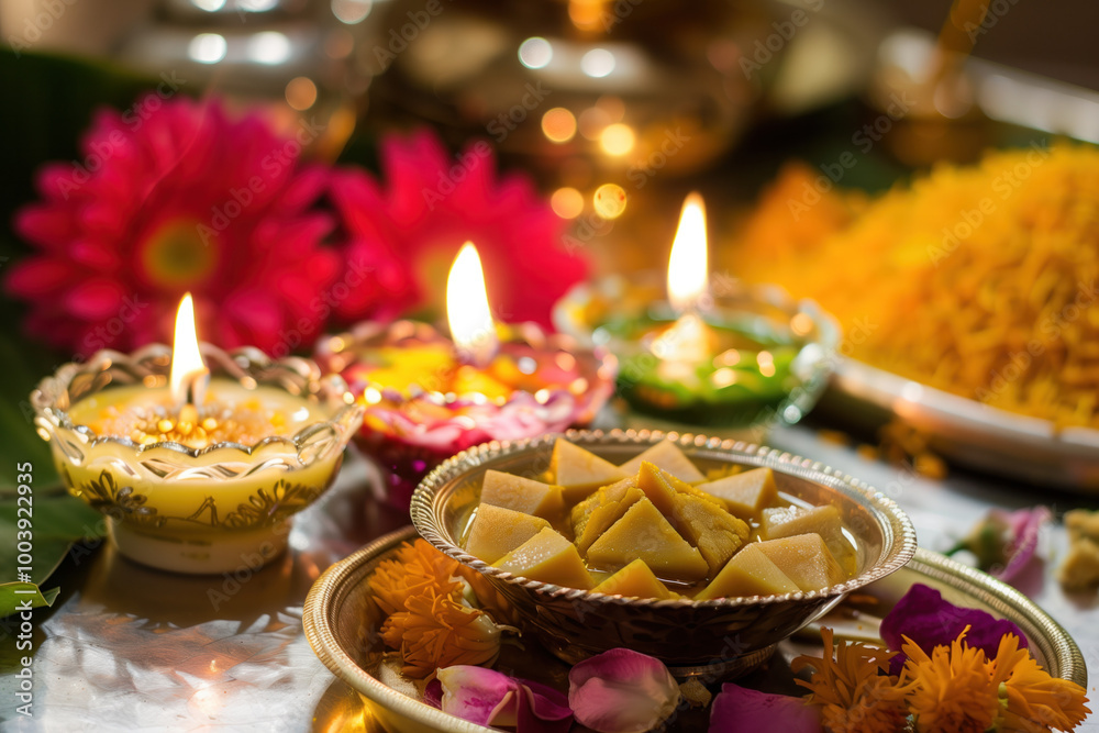 Obraz premium Bhai Dooj Greeting Card Background, Generative AI