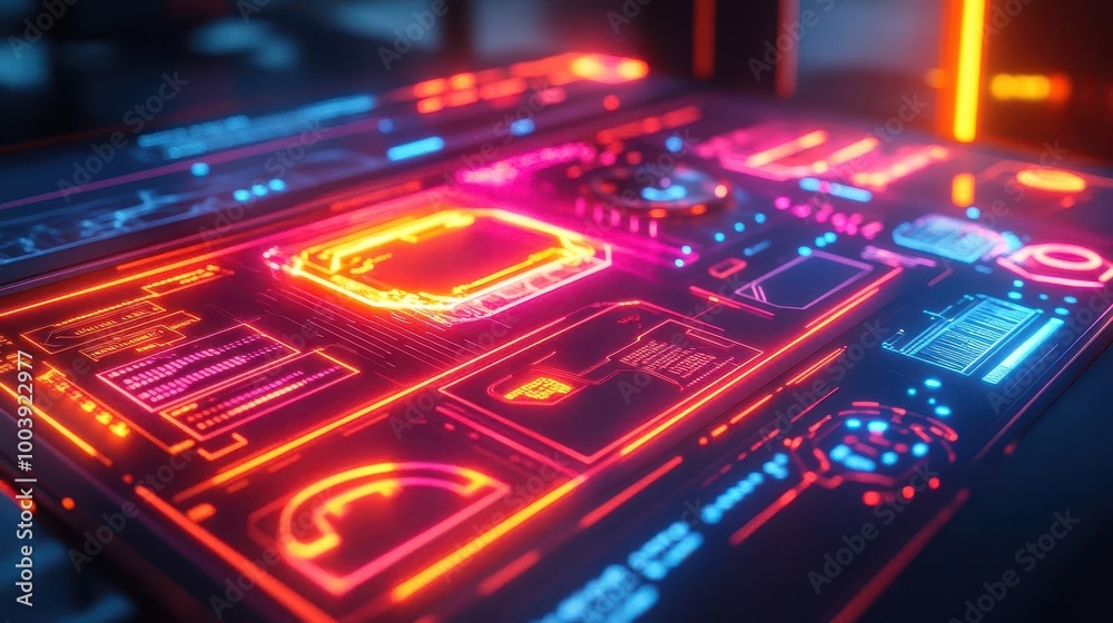 Relaxing at home in a futuristic smart home with glowing neon accents and digital wellness tools Futuristic Neon Minimalist Relaxing at home in a futuristic smart home with glowing neon accents and digital wellness tools Futuristic Neon Minimalist