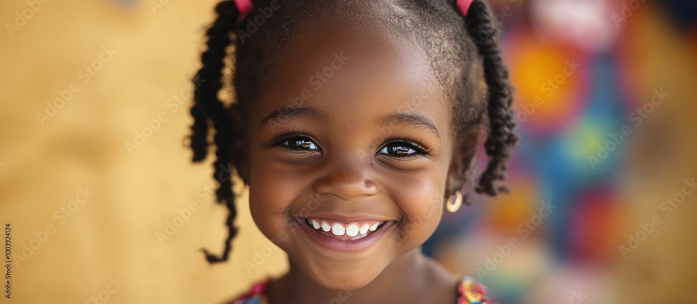 Portrait of a happy little girl smiling with her eyes and teeth showing. Portrait of a happy little girl smiling with her eyes and teeth showing.