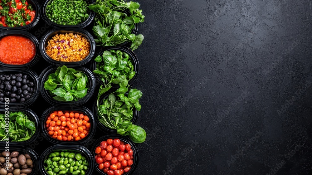 Minimalist Organic Vegan Meal Prep for Busy Professionals – Healthy Plant-Based Food Options for Productive Workday with Copy Space Minimalist Organic Vegan Meal Prep for Busy Professionals – Healthy Plant-Based Food Options for Productive Workday with Copy Space