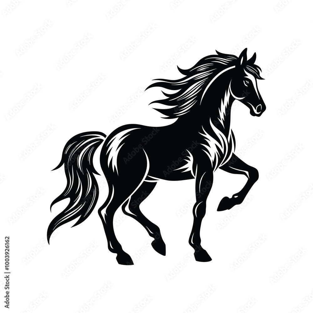 Majestic Horses Silhouette - Wild Horses in Motion Vector Art Design Majestic Horses Silhouette - Wild Horses in Motion Vector Art Design