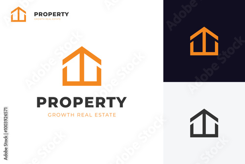 home invest grow up logo icon design, minimalist modern logos for business property logo template