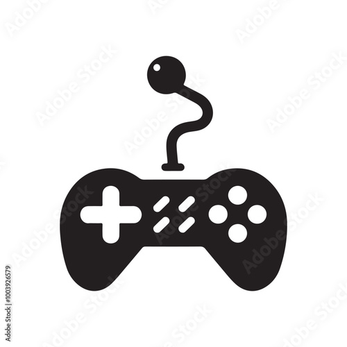 Abstract Game Controller Silhouette: Modern Vector Icon for Creative Video Game Branding, App Interfaces, and Marketing Campaigns