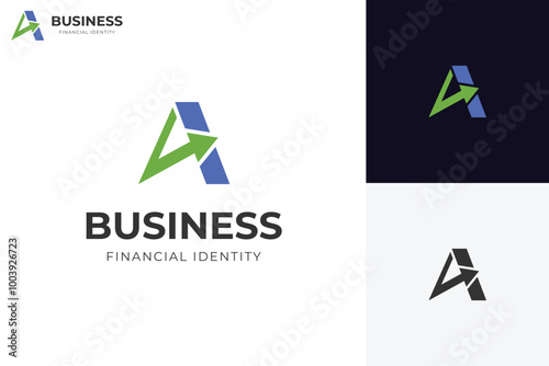 Letter A arrow logo icon design with accelerate symbol for logistics, direction, business finance vector logo design