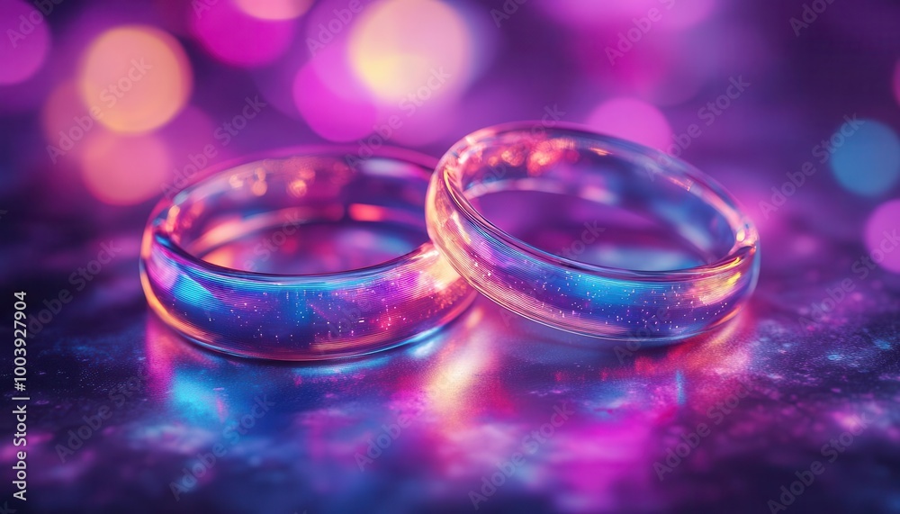 Wedding celebration with glowing neon decorations and holographic wedding rings Futuristic Neon High Detail Wedding celebration with glowing neon decorations and holographic wedding rings Futuristic Neon High Detail