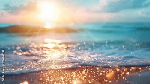 Water surface, magical glitter, soft colors