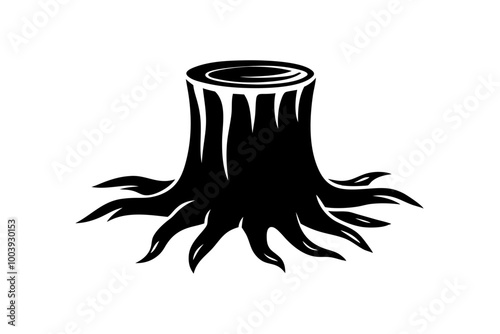 tree stump silhouette icon with Transparent Background - Versatile Clip art 