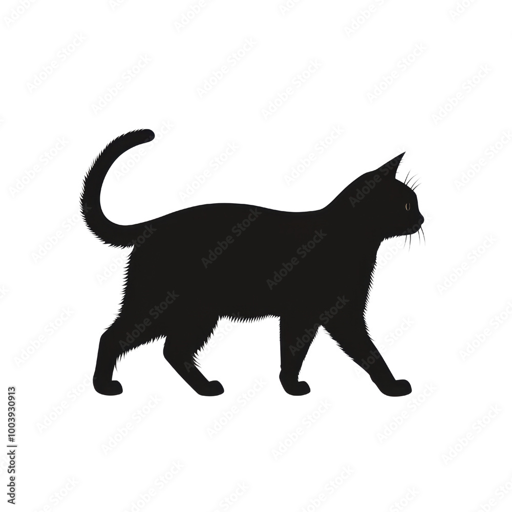 Black cat silhouette walking, white isolate background transparent background Black cat silhouette walking, white isolate background transparent background