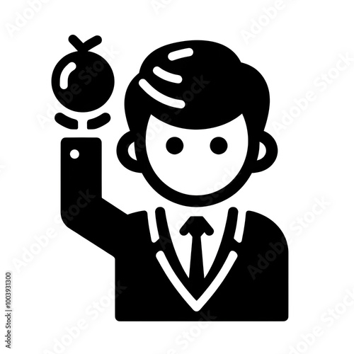 AI Generated Teacher Icon Isolated in White Background. Teacher Symbol Logo Vector Design for Graphic Resources