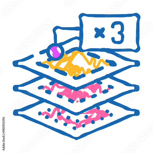 layers of napkins doodle icon sketch vector. layers of napkins sign. isolated symbol illustration