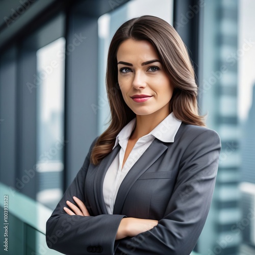 A businesswoman with confidence in office Free Download A businesswoman with confidence in office - GFXLoad