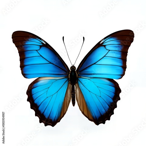 a blue butterfly isolated on a white background image