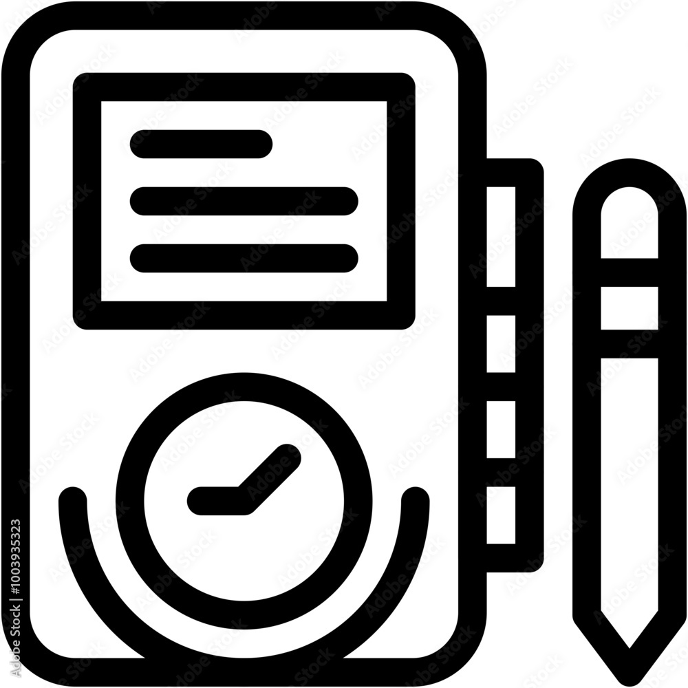 Vector Icon Agenda, Bookmark, Time, Address Book, Notebook