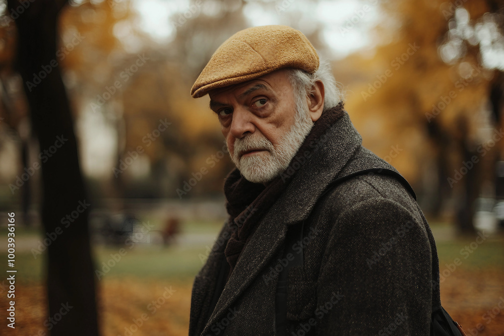 Dramatic quiet autumn scene, sad minded person contemplating rainy day, Generative AI Dramatic quiet autumn scene, sad minded person contemplating rainy day, Generative AI