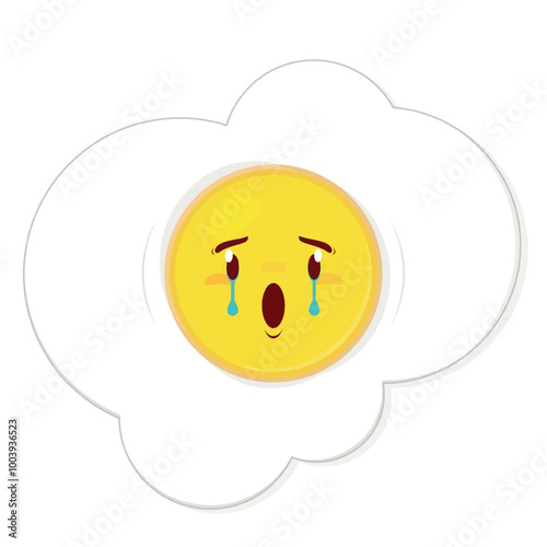 fried egg scared face cartoon cute