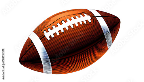 american football isolated on white