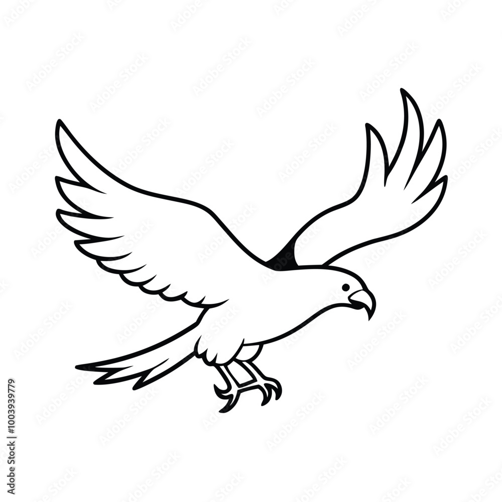 Obraz premium outline of a bird for coloring pages for kids