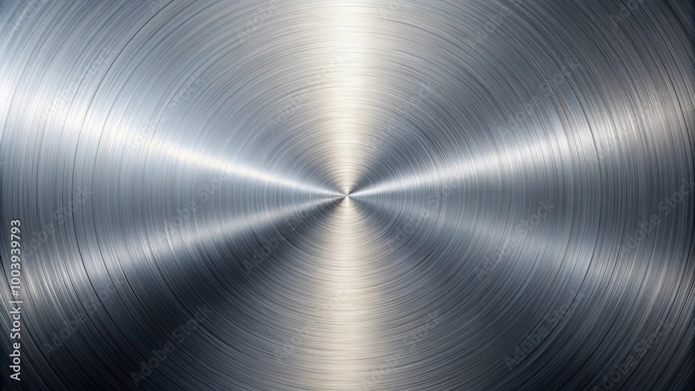 Circular Pattern of Polished Steel Surface with a Central Bright Spot