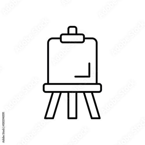 easel line icon with white background vector stock illustration