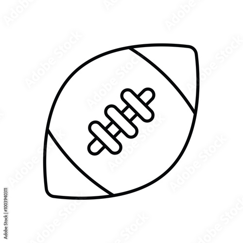 rugby line icon with white background vector stock illustration