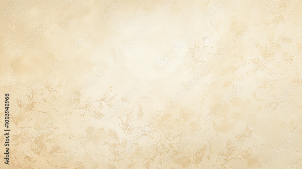 soft pastel color beige background parchment with a thin barely noticeable floral ornament, wallpaper copy space, vintage design soft pastel color beige background parchment with a thin barely noticeable floral ornament, wallpaper copy space, vintage design