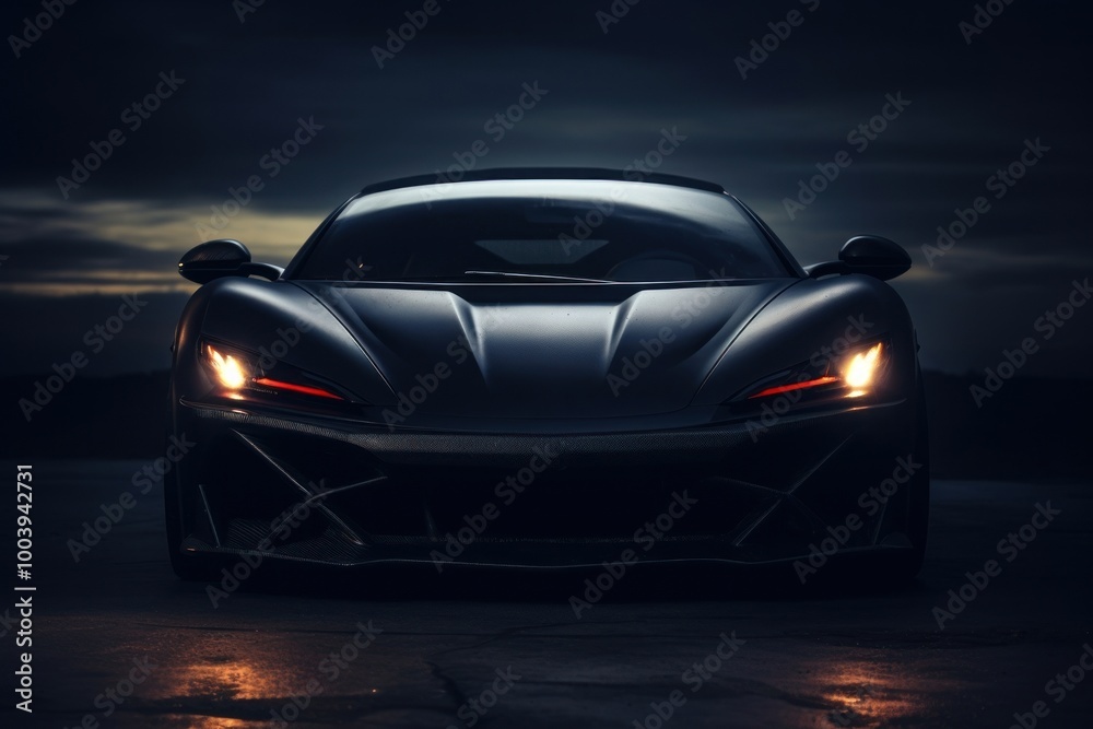 Fototapeta premium Sports car headlight vehicle black.