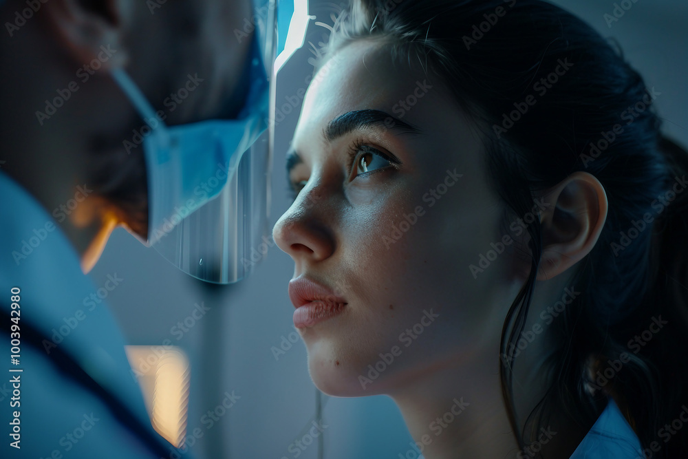 Consulting with doctor oculist therapist surgeon healthcare health condition patient, Generative AI Consulting with doctor oculist therapist surgeon healthcare health condition patient, Generative AI