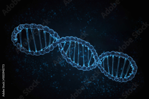 dna strand on blue background