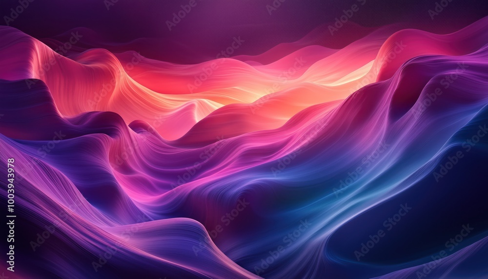 Vibrant Abstract Digital Art of Colorful Flowing Waves Vibrant Abstract Digital Art of Colorful Flowing Waves