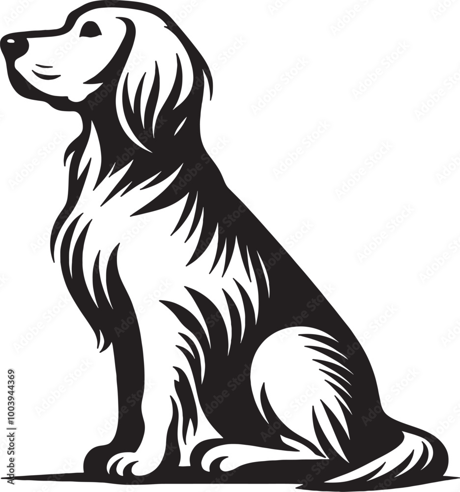 Fototapeta premium A single dog outline silhouette illustration in white background
