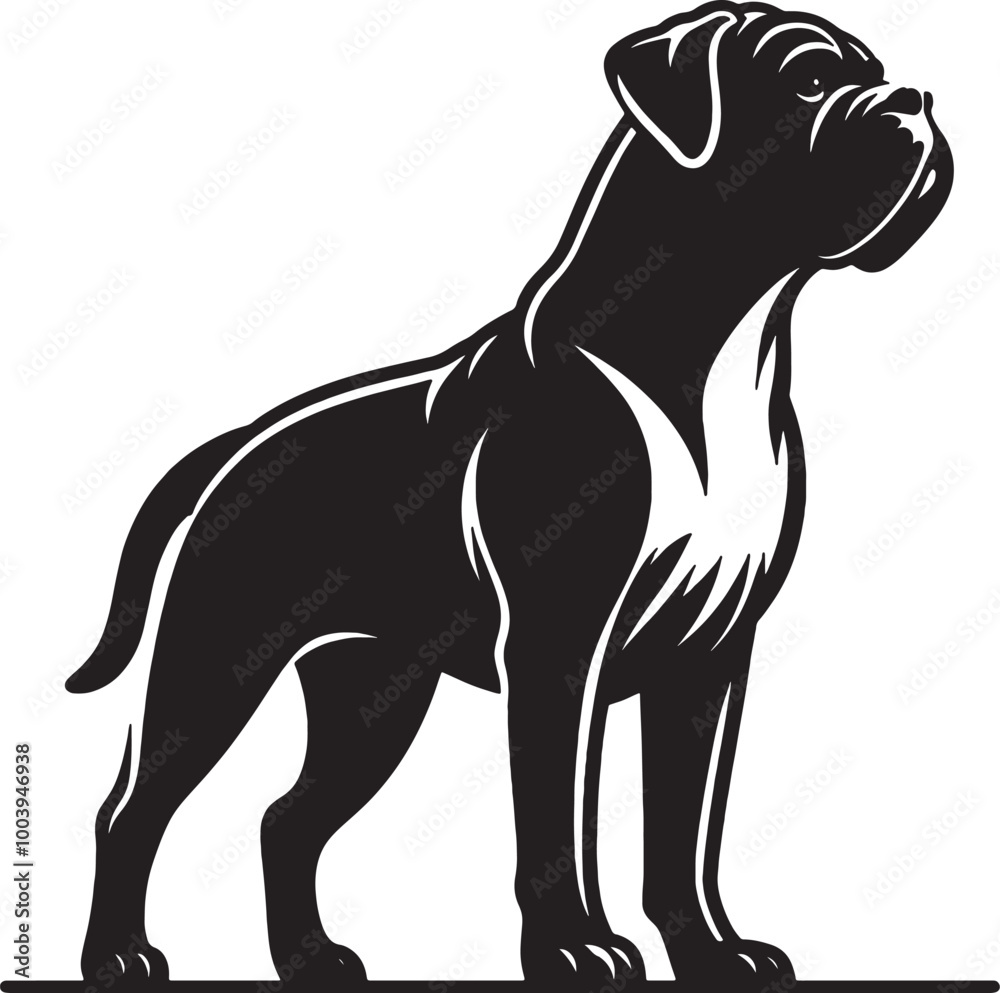 Obraz premium A single dog outline silhouette illustration in white background