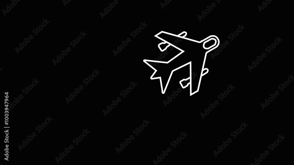 Plane symbol flies through the universe on a jet propulsion. Plane symbol flies through the universe on a jet propulsion.