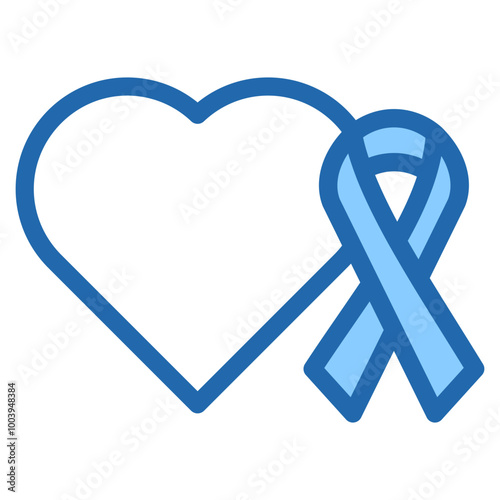 Vector Icon World Diabetes, Ribbon, Awareness, Heart, Healthcare And Medical