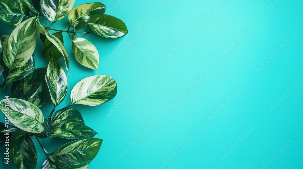Fototapeta premium Vibrant Green Foliage Backdrop with Lush Leaves Texture in Natural Environment